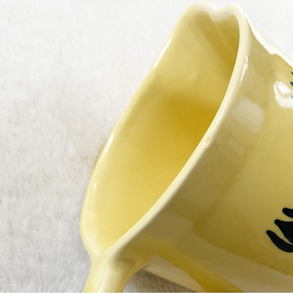 Vintage Cronin Pottery Yellow Tulip Creamer Blue Dutch Floral MCM USA - Picture 8 of 16